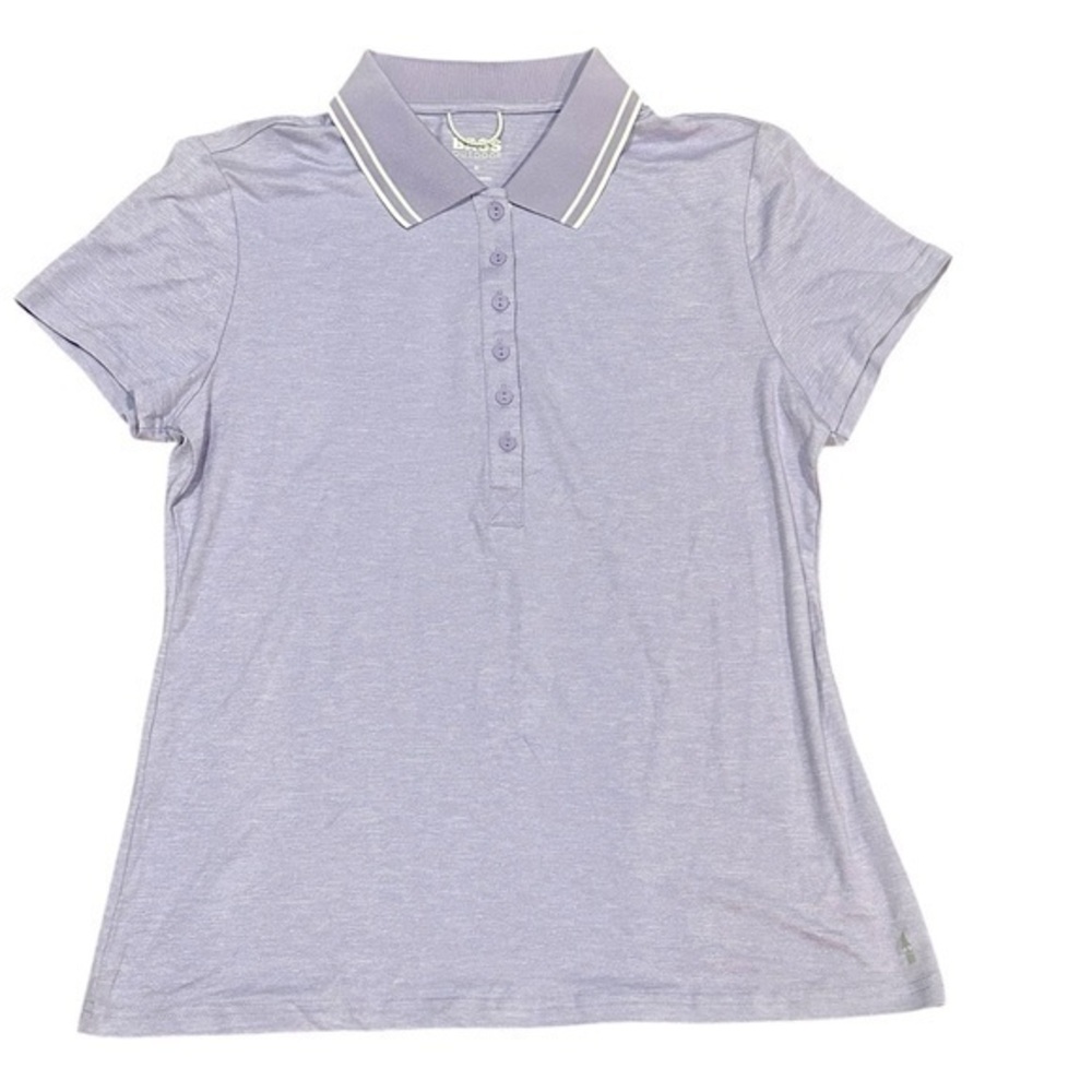 Bass Outdoor Performance Tee Polo - Womens Size Medium - Orchid Petal